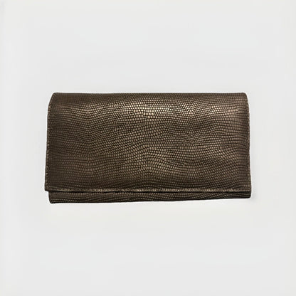 PORTAFOGLIO ARTIGIANALE DONNA PELLE NERO