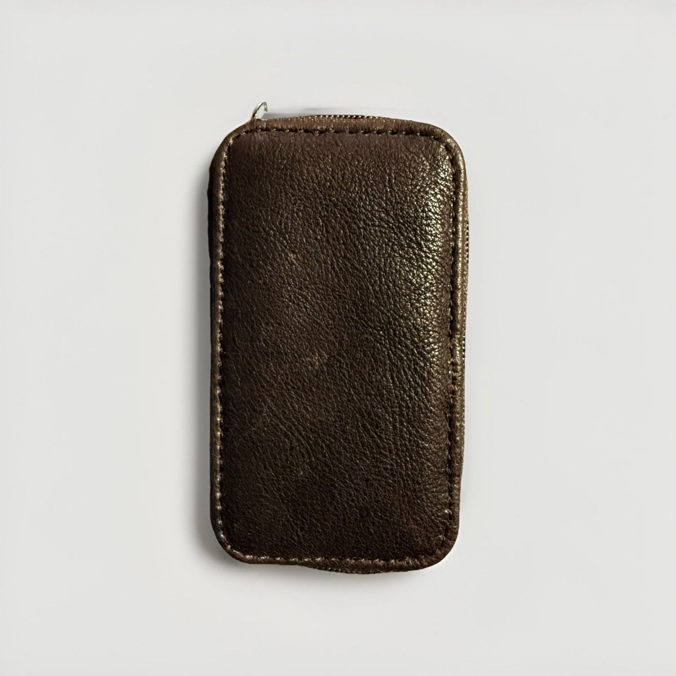 PORTACHIAVI ARTIGIANALE PELLE MARTELLATA GRIGIO SCURO