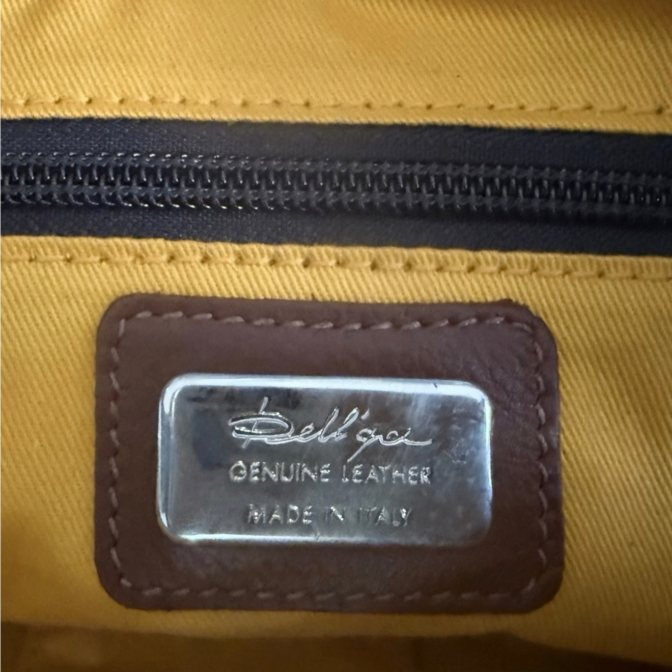 DELL'GA CARTELLA LAVORO ARTIGIANALE PELLE MARRONE