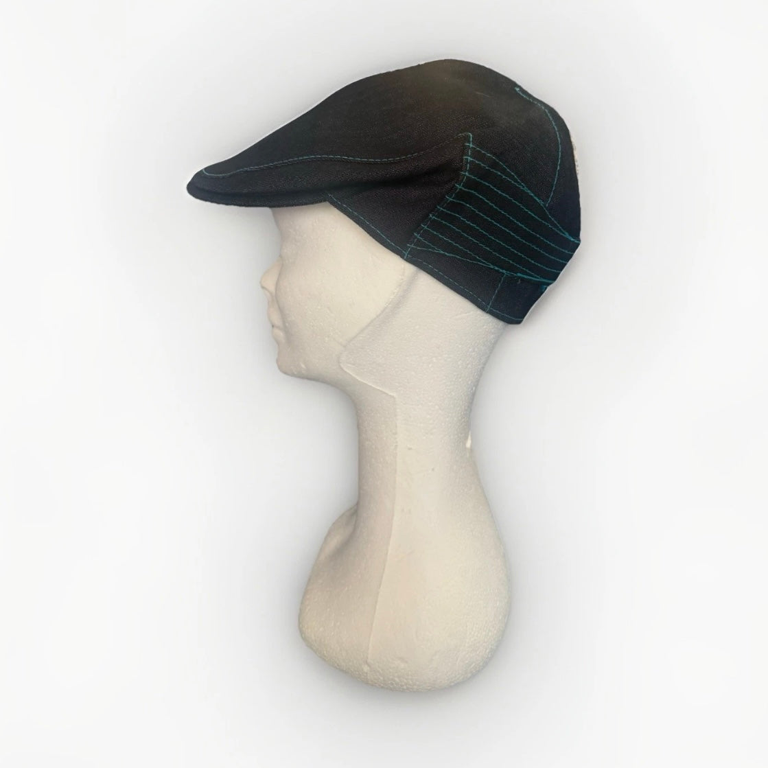 BORSALINO CAPPELLO COPPOLA BECCO D'OCA NERO TURCHESE