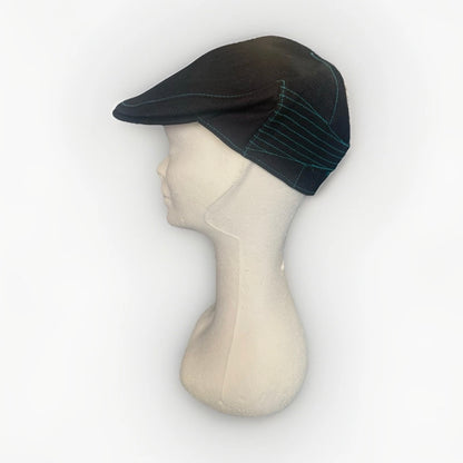 BORSALINO CAPPELLO COPPOLA BECCO D'OCA NERO TURCHESE