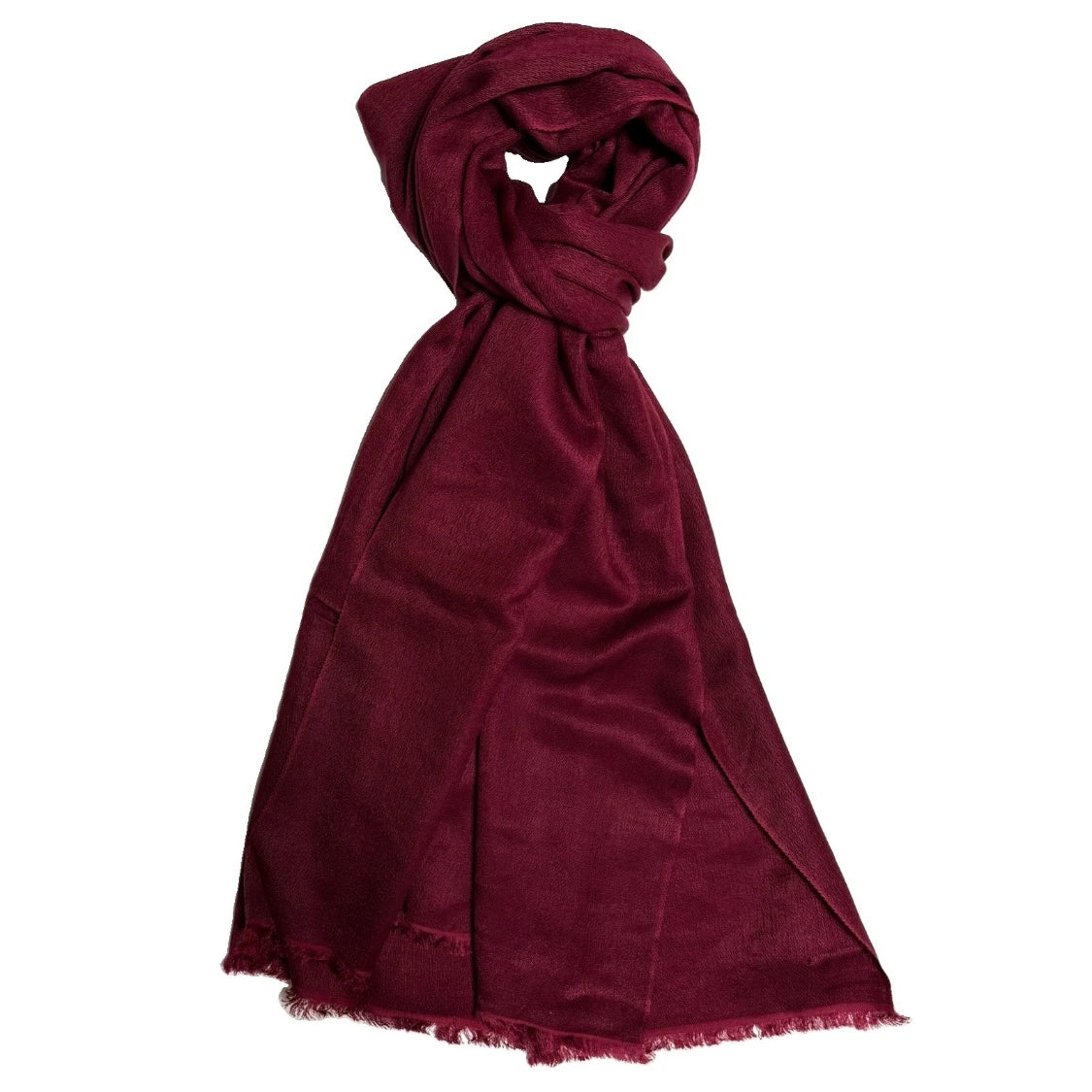 FRANCO BASSI SCIARPA UNISEX BORDEAUX CACHEMIRE E SETA