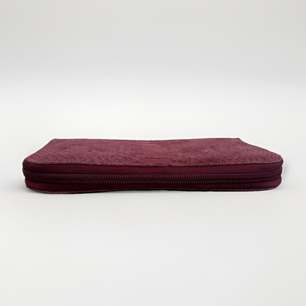 PORTAFOGLIO ARTIGIANALE VERA PELLE SCAMOSCIATA VINACCIA