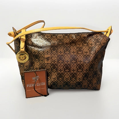 PIERO GUIDI TRACOLLA SMALL LINEA  MONOGRAM MARRONE