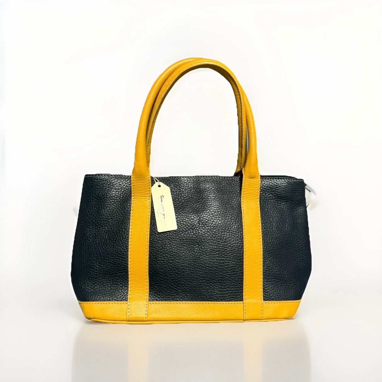 DELL’GA BORSA BICOLORE PELLE NERO GIALLO