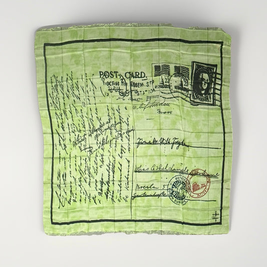 ROCKS ITALY SCIARPA UNISEX VERDE CHIARO FANTASIA CARTOLINA