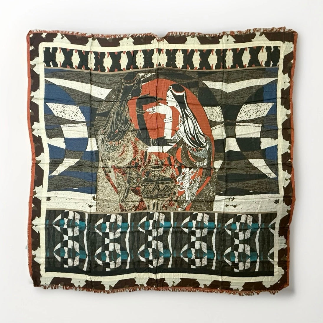 SCIARPA ARTIGIANALE CON FANTASIA BATIK