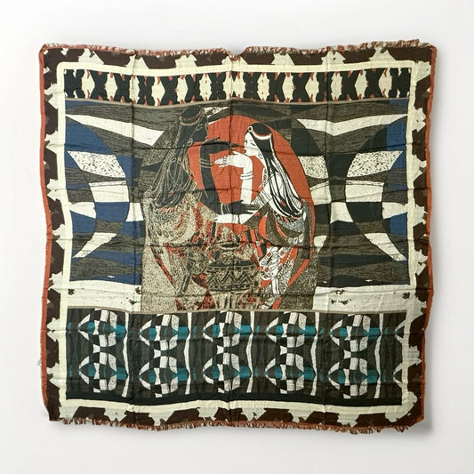 SCIARPA ARTIGIANALE CON FANTASIA BATIK