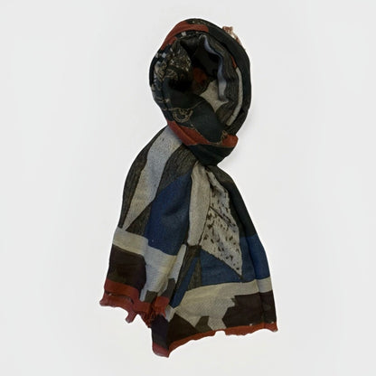 SCIARPA ARTIGIANALE CON FANTASIA BATIK