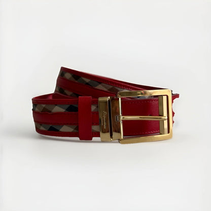 AQUASCUTUM OF LONDON CINTURA DONNA ROSSA FANTASIA CLUB CHECK