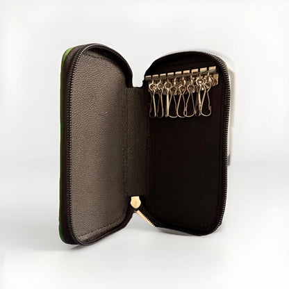 PORTACHIAVI ARTIGIANALE VERA PELLE VERDE