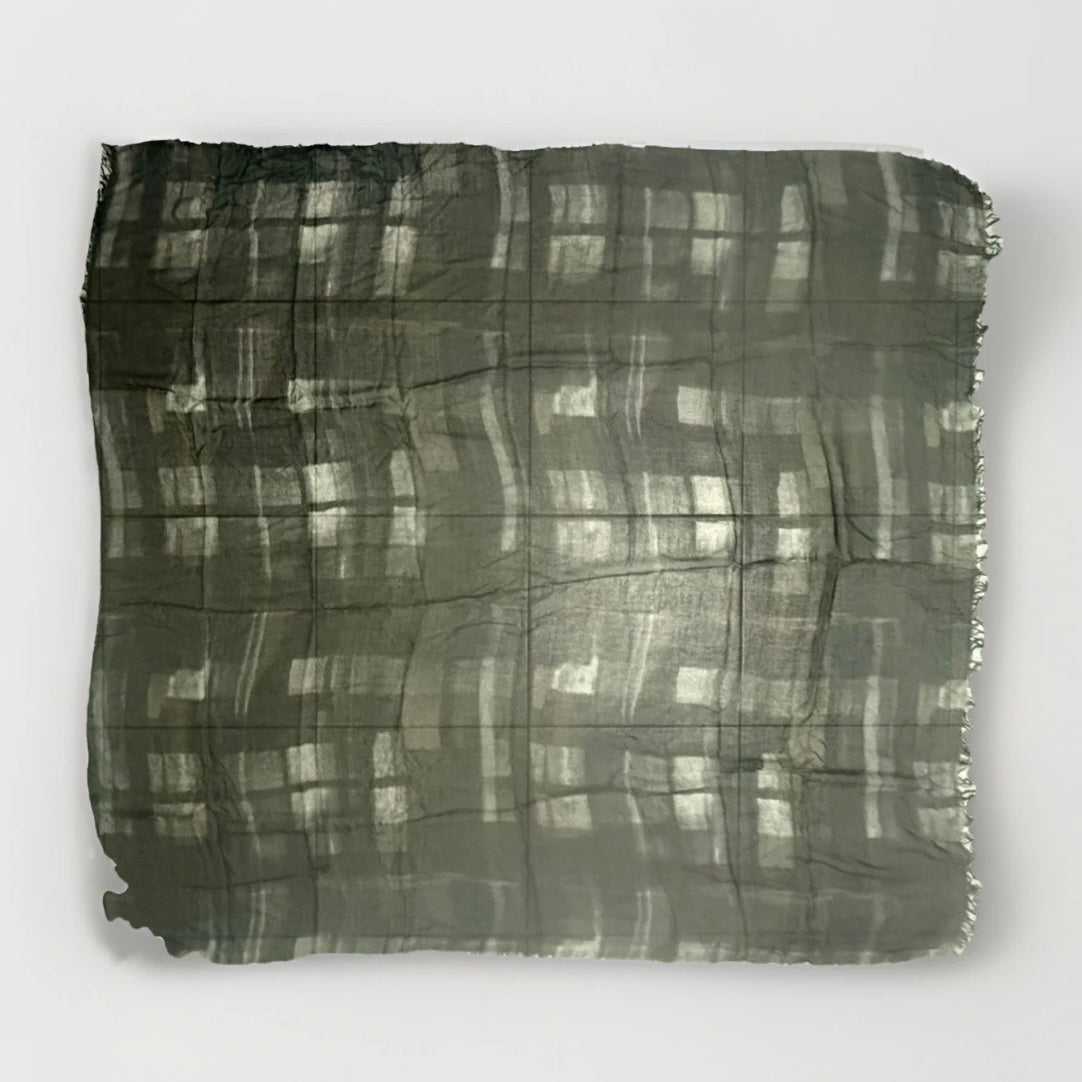 PESERICO SCIARPA UOMO FANTASIA QUADRI GRIGIO MARRONE E NERA