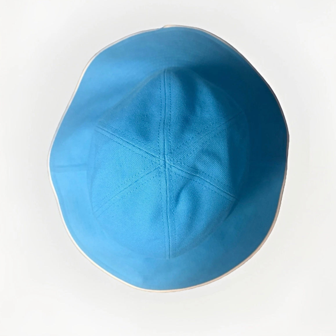 BORSALINO CAPPELLO CLOCHE A SEI SPICCHI COTONE AZZURRO