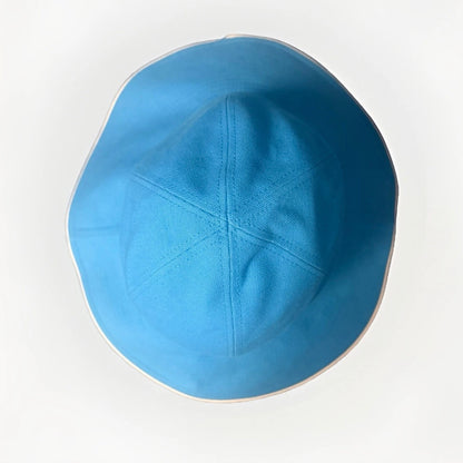 BORSALINO CAPPELLO CLOCHE A SEI SPICCHI COTONE AZZURRO