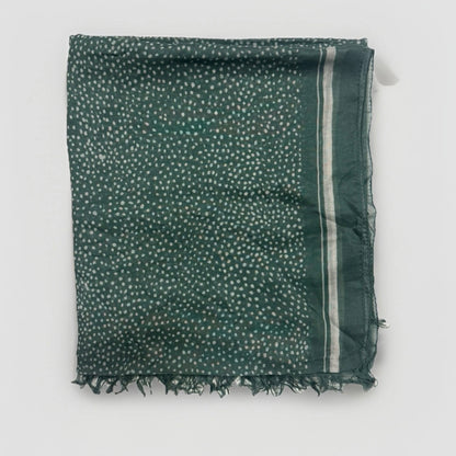 KLEIN BASEL SCIARPA UNISEX VERDE FANTASIA POIS BIANCHI