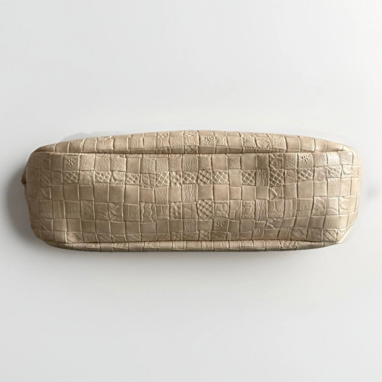 PIERO GUIDI SHOPPING BAG BORSA INTRECCIO BIANCO PANNA