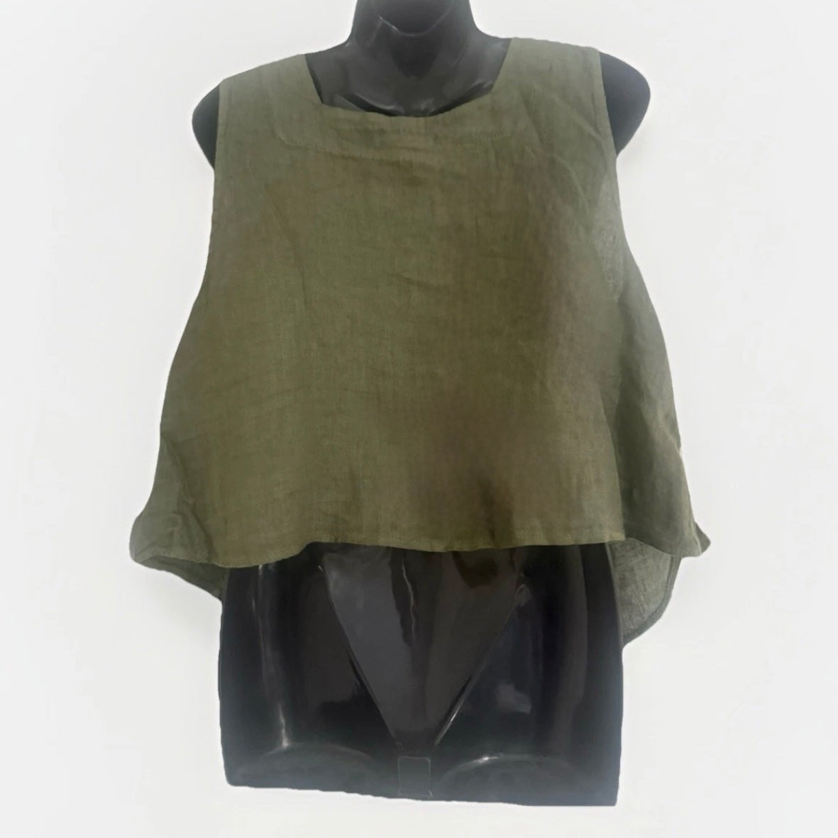 PEDRA NIGRA CANOTTA DONNA LINO VERDE OLIVA