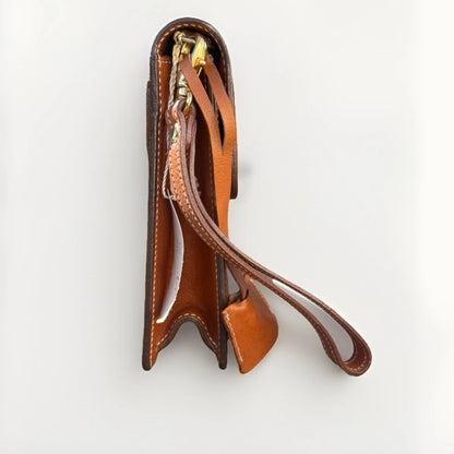 DELL'GA CARTELLA PICCOLA DA LAVORO ARTIGIANALE PELLE MARRONE