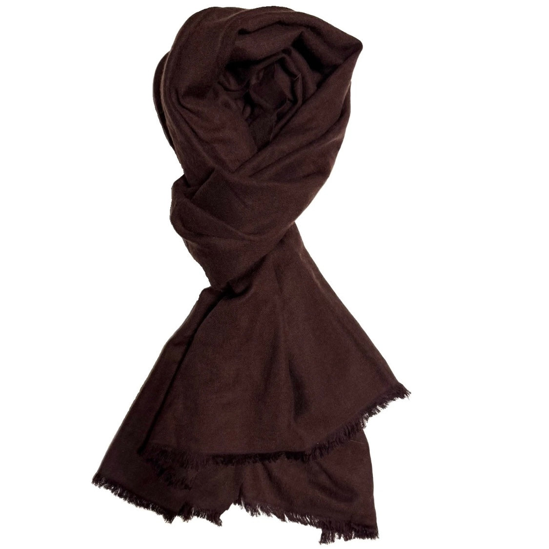 FRANCO BASSI SCIARPA UNISEX MARRONE CACHEMIRE E SETA