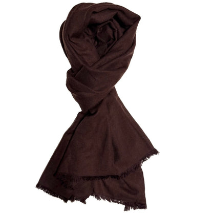 FRANCO BASSI SCIARPA UNISEX MARRONE CACHEMIRE E SETA