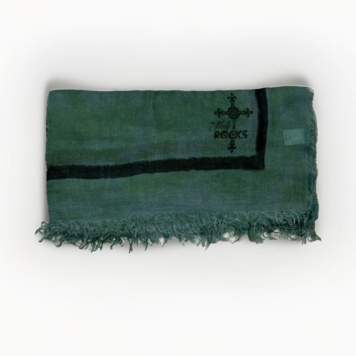 ROCKS ITALY SCIARPA UNISEX VERDE FANTASIA CARTOLINA VINTAGE