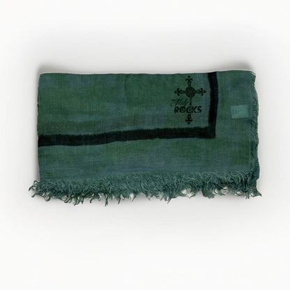 ROCKS ITALY SCIARPA UNISEX VERDE FANTASIA CARTOLINA VINTAGE