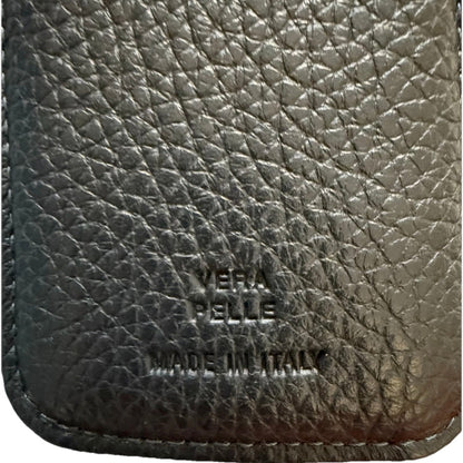 PORTACHIAVI ARTIGIANALE VERA PELLE NERO