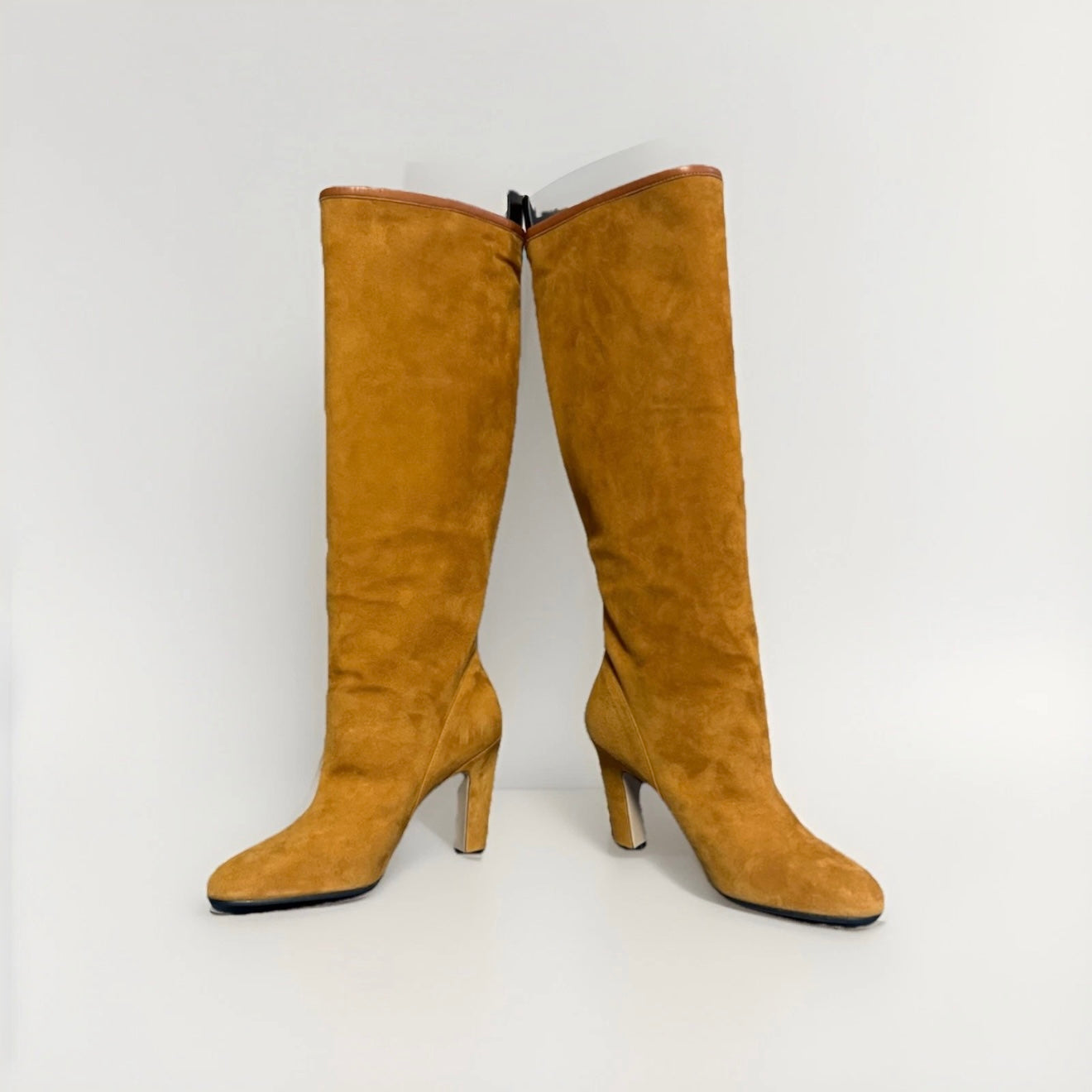 STUART WEITZMAN STIVALI PELLE SCAMOSCITA MARRONE OCRA