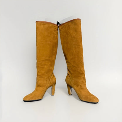 STUART WEITZMAN STIVALI PELLE SCAMOSCITA MARRONE OCRA