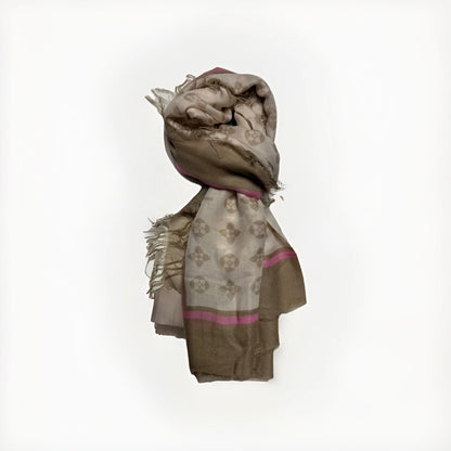 MALA ALISHA SCIARPA UNISEX BEIGE MONOGRAMMA