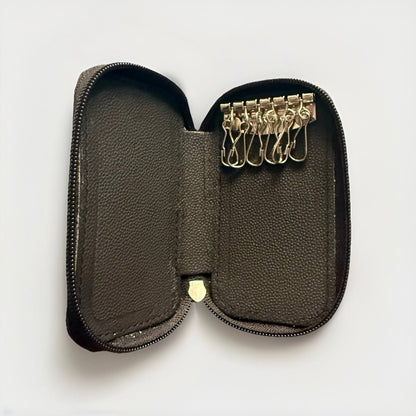 PORTACHIAVI ARTIGIANALE VERA PELLE NERO