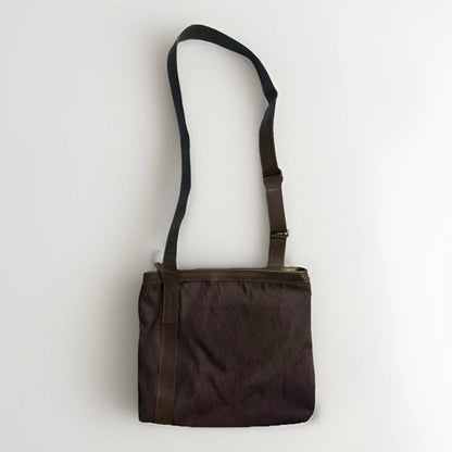 DELL’GA BORSA TRACOLLA IN TESSUTO E PELLE NERA