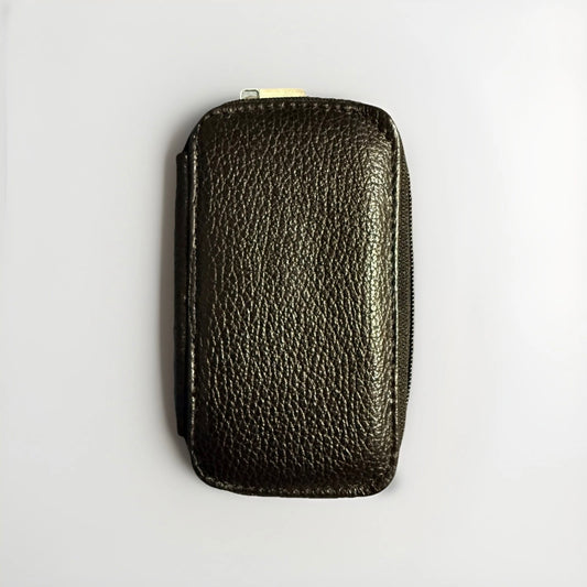 PORTACHIAVI ARTIGIANALE VERA PELLE NERO