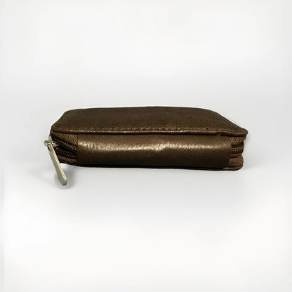 PORTACHIAVI ARTIGIANALE PELLE MARTELLATA GRIGIO SCURO