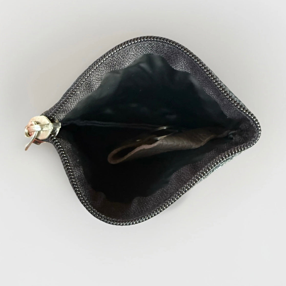 PORTACHIAVI ARTIGIANALE VERA PELLE GRIGIO