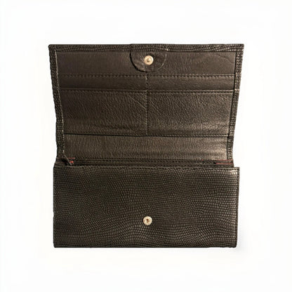 PORTAFOGLIO ARTIGIANALE DONNA PELLE NERO