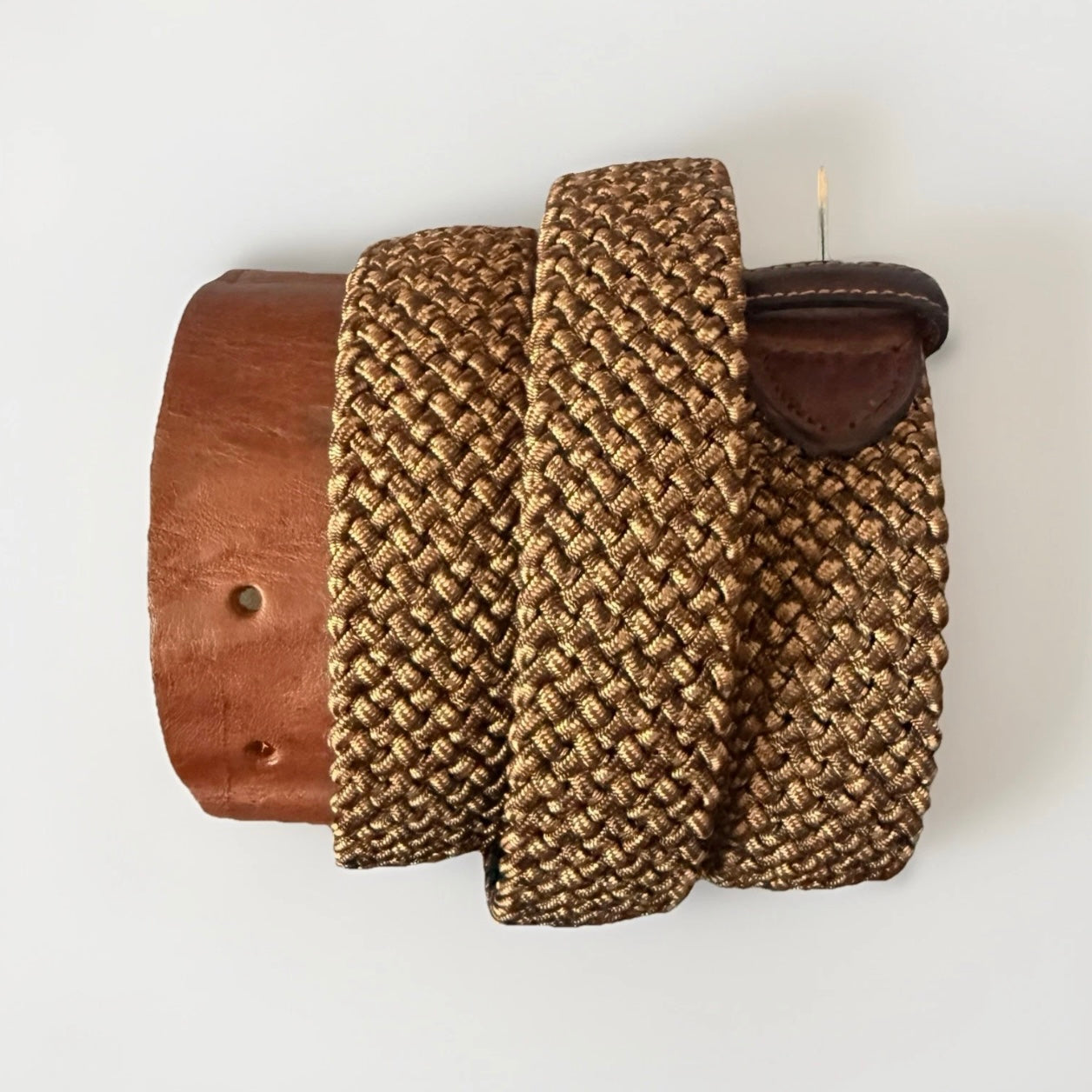 CINTURA ARTIGIANALE INTRECCIATA ELASTICIZZATA MARRONE