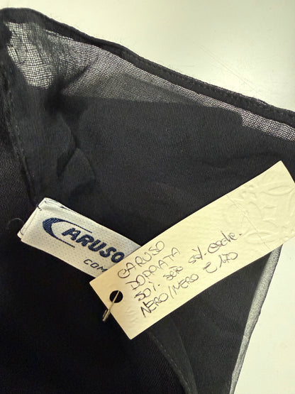 FRANCO BASSI SCIARPA UNISEX NERA CACHEMIRE E SETA