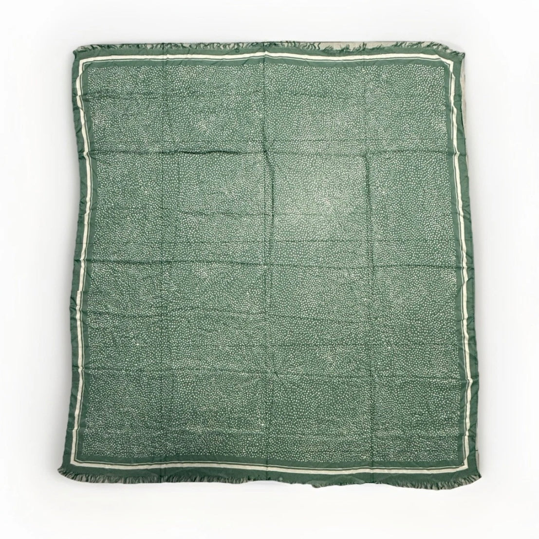 KLEIN BASEL SCIARPA UNISEX VERDE FANTASIA POIS BIANCHI