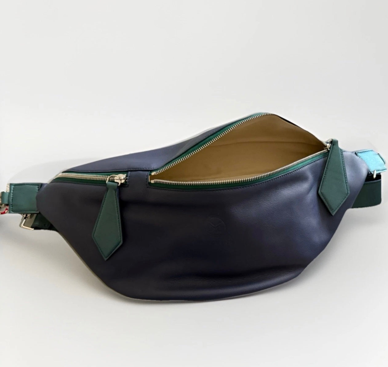 MUTH BAGS MARSUPIO XL DONNA VERA PELLE BLU