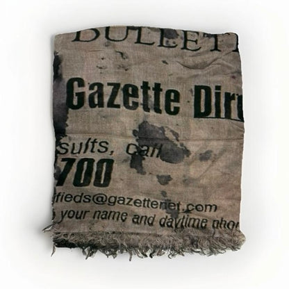 SCIARPA ARTIGIANALE UNISEX STAMPA ANNUNCIO GIORNALE