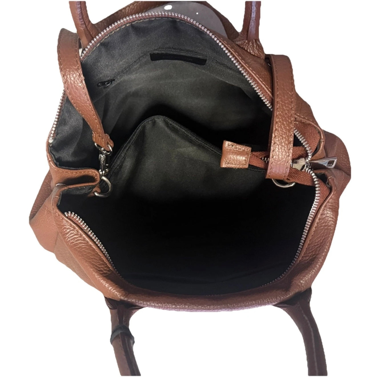 HALFPAST8 MILANO BORSA A MANO / SPALLA VERA PELLE MARTELLATA MARRONE