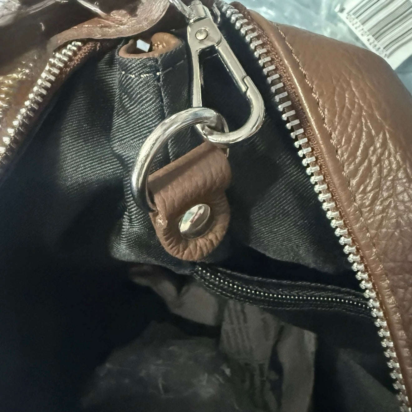 HALFPAST8 MILANO BORSA A MANO / SPALLA VERA PELLE MARTELLATA MARRONE