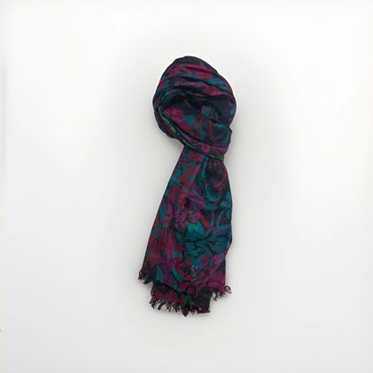 SCIARPA ARTIGIANALE DI DAMPIOBARIO DONNA REVERSIBILE MULTICOLORE