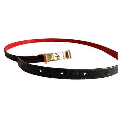 Aquascutum Cintura Donna Reversibile Nero/Rosso