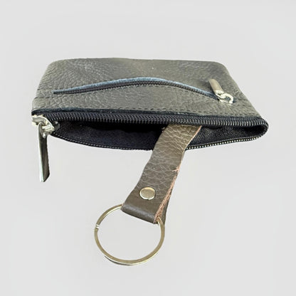 PORTACHIAVI ARTIGIANALE VERA PELLE GRIGIO