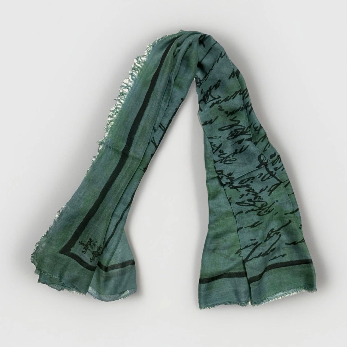 ROCKS ITALY SCIARPA UNISEX VERDE FANTASIA CARTOLINA VINTAGE