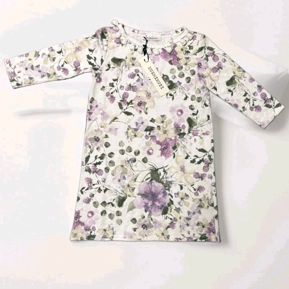 DUEMINUTI  FELPA TUNICA FANTASIA FLOREALE DONNA
