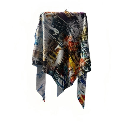 BLACK VELVET SCIARPA SCIALLE TRIANGOLARE REVERSIBILE