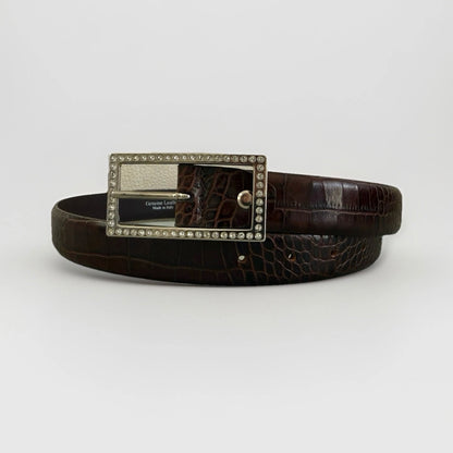 ANDERSON'S CINTURA IN PELLE STAMPA COCCO MARRONE
